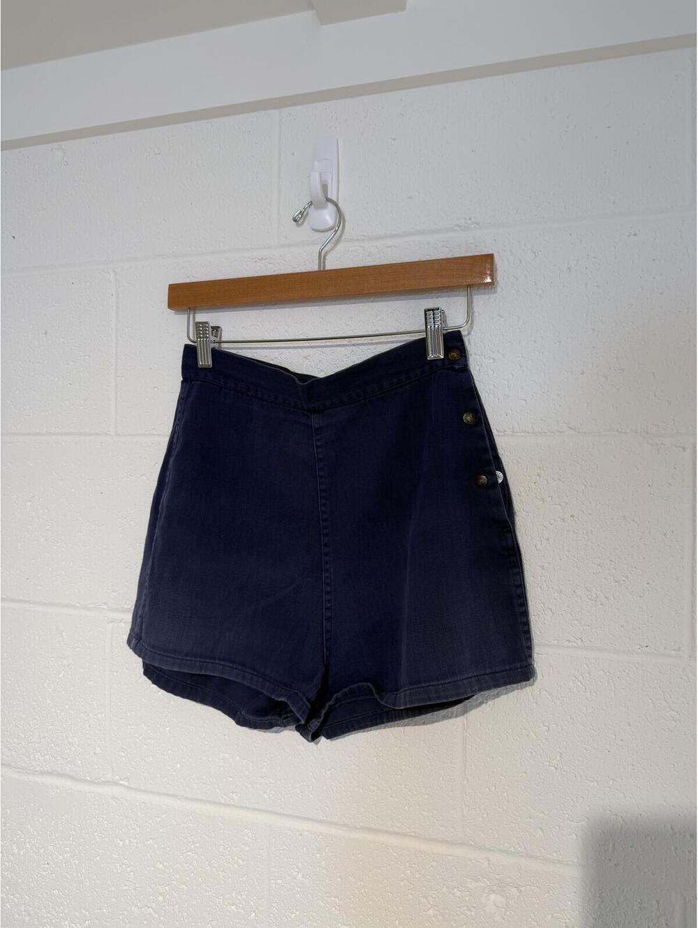Vintage Cotton Hot Shorts With Side Button Closure